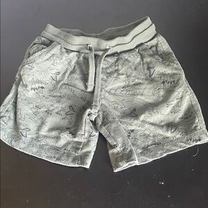 Casual Drawstring boys dinosaur Shorts - Green 3t